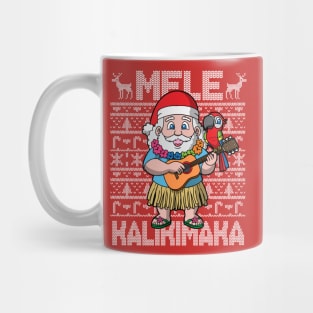 Mele Kalikimaka Hawiian Christmas Santa Mug